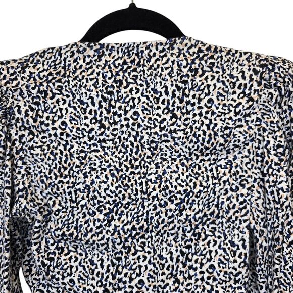Express Women's XXS Animal Print Long Sleeve Tie-Front Long Sleeve Crop Top - Picture 10 of 16
